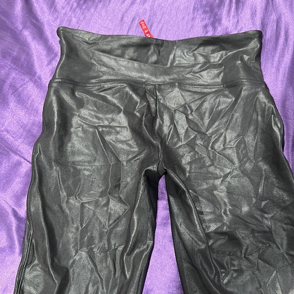 SPANX size large petite faux leather legging. Perfect condition. Black. - Picture 4 of 5